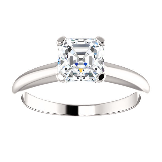 Cubic Zirconia Engagement Ring- The Kathleen (Customizable Asscher Cut Solitaire)