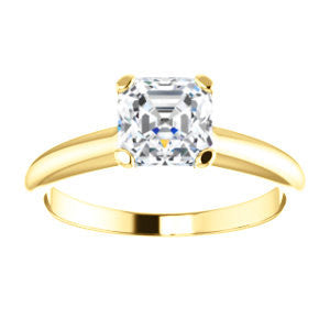 Cubic Zirconia Engagement Ring- The Kathleen (Customizable Asscher Cut Solitaire)