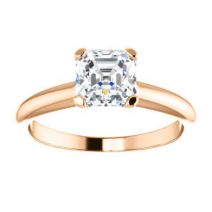 Cubic Zirconia Engagement Ring- The Kathleen (Customizable Asscher Cut Solitaire)