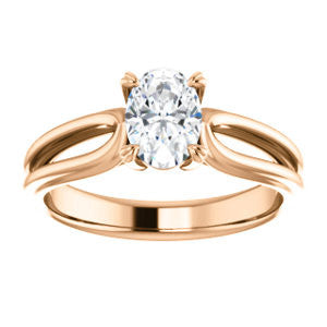 CZ Wedding Set, featuring The Piper engagement ring (Customizable Oval Cut Solitaire with Flared Split-band)