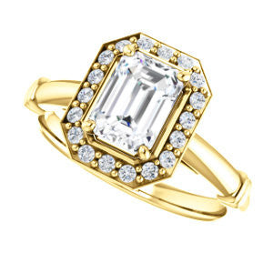 Cubic Zirconia Engagement Ring- The Lianna (Customizable Halo-Style Radiant Cut Design)