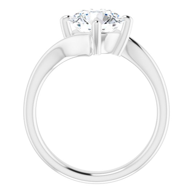 Cubic Zirconia Engagement Ring- The Alva (Customizable Round Cut Solitaire with Thin, Bypass-style Band)
