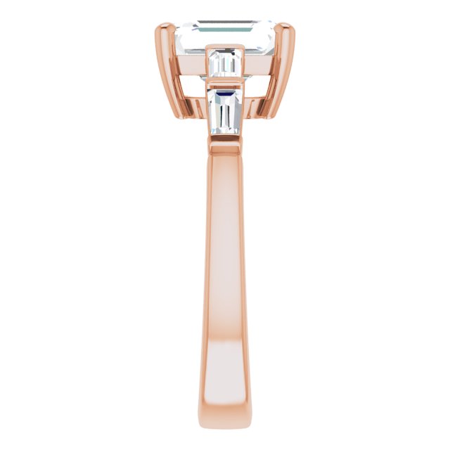 Cubic Zirconia Engagement Ring- The Bodhi (Customizable 9-stone Design with Radiant Cut Center and Round Bezel Accents)