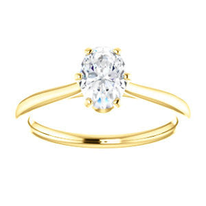 Cubic Zirconia Engagement Ring- The Julia (Customizable Thin-Band Oval Cut Solitaire)