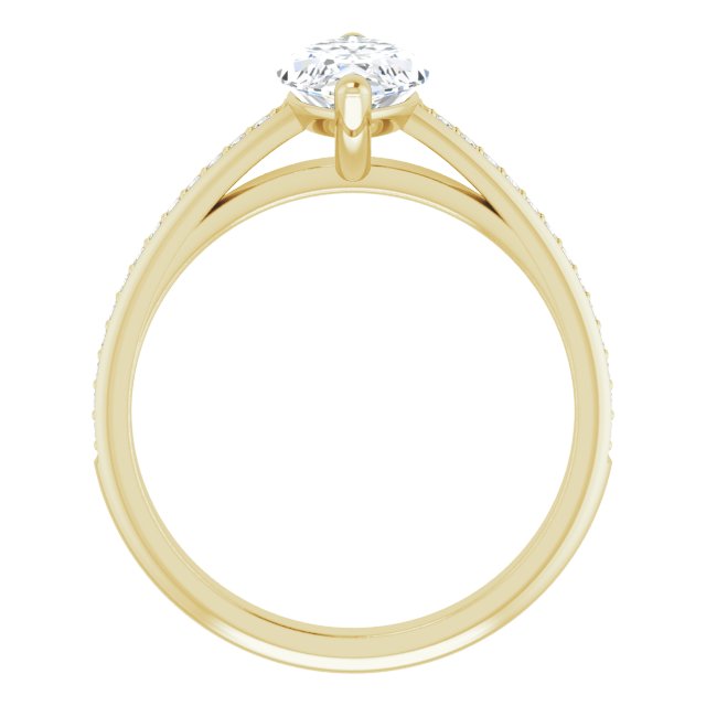 Cubic Zirconia Engagement Ring- The Ahimsa (Customizable Cathedral-set Marquise Cut Style with Shared Prong Band)