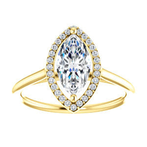 Cubic Zirconia Engagement Ring- The Patrice (Customizable Cathedral-Halo Marquise Cut with Thin Band)