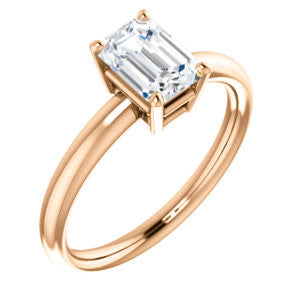Cubic Zirconia Engagement Ring- The Angelina (Customizable Emerald Cut Elevated Solitaire)