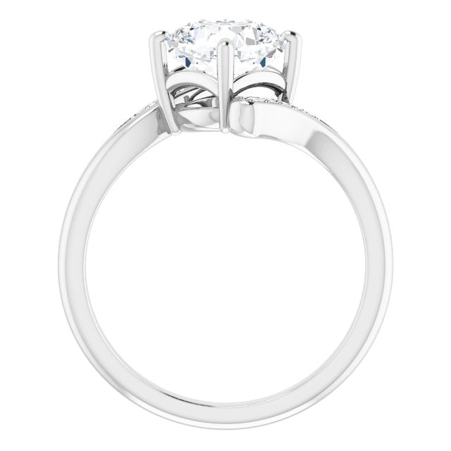 Cubic Zirconia Engagement Ring- The Aina Svanhild (Customizable 11-stone Cushion Cut Design with Bypass Channel Accents)