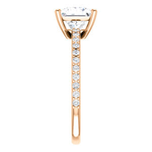 Cubic Zirconia Engagement Ring- The Blaire (Customizable Princess Cut with Petite Pavé Band)