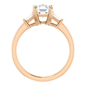 CZ Wedding Set, featuring The Hazel Rae engagement ring (Customizable Asscher Cut Design with Quad Baguette Accents and Pavé Band)