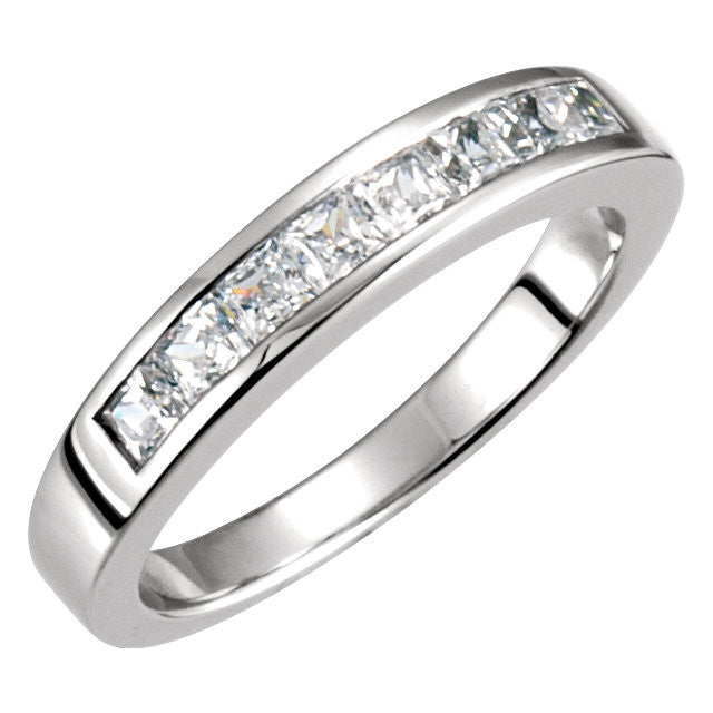 Cubic Zirconia Anniversary Ring Band, Style 12-658 (0.80 TCW Princess Channel)