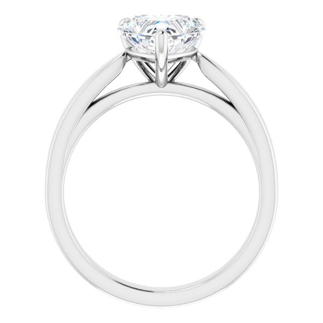 Cubic Zirconia Engagement Ring- The Eden (Customizable Heart Cut Cathedral Solitaire with Wide Tapered Band)