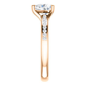 Cubic Zirconia Engagement Ring- The Jazmin Ella (Customizable Heart Cut with Three-sided Filigree and Channel Accents)