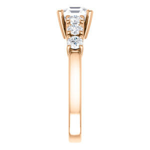 Cubic Zirconia Engagement Ring- The Mysti (Customizable Asscher Cut Seven-stone Design with Round Prong Accents)