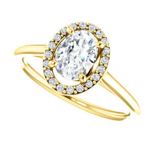 Cubic Zirconia Engagement Ring- The Patrice (Customizable Cathedral-Halo Oval Cut with Thin Band)