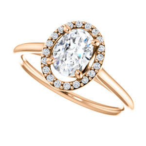 Cubic Zirconia Engagement Ring- The Patrice (Customizable Cathedral-Halo Oval Cut with Thin Band)