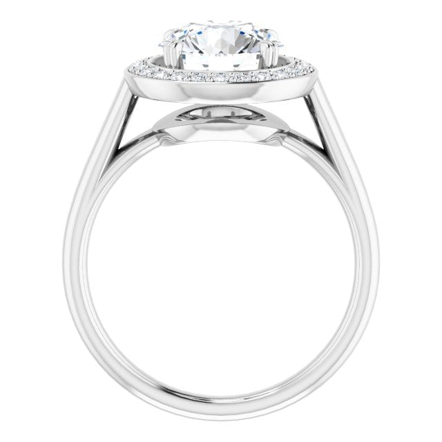 Cubic Zirconia Engagement Ring- The Arianna (Customizable Round Cut Design with Loose Halo)