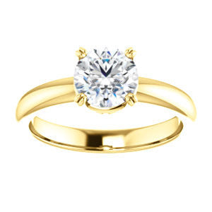 CZ Wedding Set, featuring The Marie Rosalind engagement ring (Customizable Round Cut Solitaire with Tooled Trellis Design)