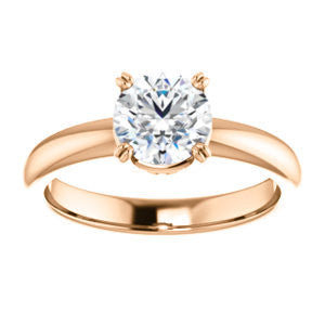 CZ Wedding Set, featuring The Marie Rosalind engagement ring (Customizable Round Cut Solitaire with Tooled Trellis Design)