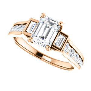 Cubic Zirconia Engagement Ring- The Portia (Customizable Radiant Cut 15-stone Design)
