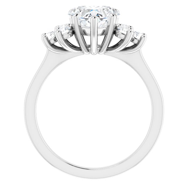 Cubic Zirconia Engagement Ring- The Gwendolyn (Customizable Heart Cut 7-stone Prong-Set Design)
