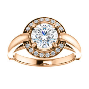 Cubic Zirconia Engagement Ring- The Kady (Customizable Cathedral-set Round Cut with Semi-Halo)