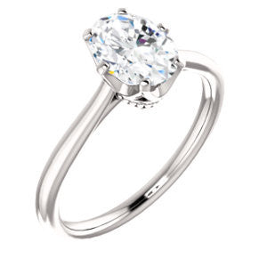 Cubic Zirconia Engagement Ring- The Julia (Customizable Thin-Band Oval Cut Solitaire)