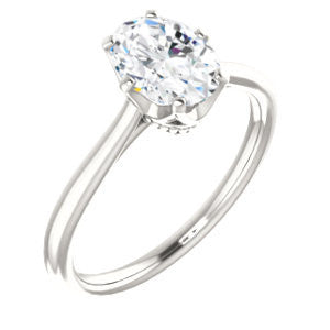 Cubic Zirconia Engagement Ring- The Julia (Customizable Thin-Band Oval Cut Solitaire)