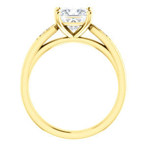 Cubic Zirconia Engagement Ring- The Ximena (Customizable Cathedral-Set Princess Cut 7-stone Design)