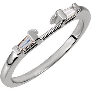Cubic Zirconia Anniversary Ring Band, Style 108-02 (0.16 TCW Twin Baguettes)