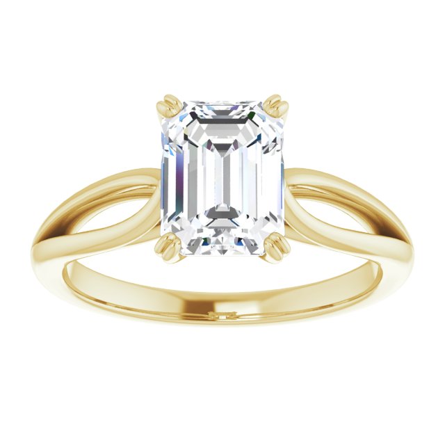 Cubic Zirconia Engagement Ring- The Gayle (Customizable Radiant Cut Solitaire with Wide-Split Band)
