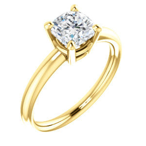 Cubic Zirconia Engagement Ring- The Angelina (Customizable Cushion Cut  Elevated Solitaire)