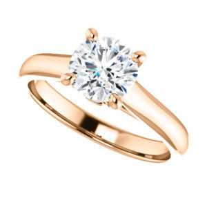 Cubic Zirconia Engagement Ring- The Tawanda (Customizable Round Cut Cathedral Setting with Peekaboo Accents)