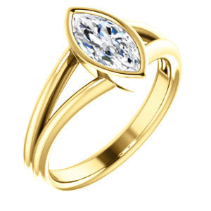 Cubic Zirconia Engagement Ring- The Shae (Customizable Marquise Cut Split-Band Solitaire)