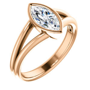 Cubic Zirconia Engagement Ring- The Shae (Customizable Marquise Cut Split-Band Solitaire)