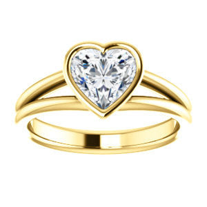 CZ Wedding Set, featuring The Shae engagement ring (Customizable Heart Cut Split-Band Solitaire)