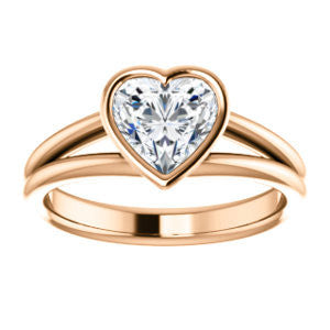 CZ Wedding Set, featuring The Shae engagement ring (Customizable Heart Cut Split-Band Solitaire)