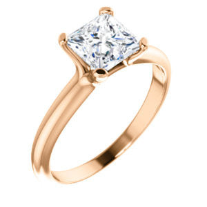 Cubic Zirconia Engagement Ring- The Kathleen (Customizable Princess Cut Solitaire)