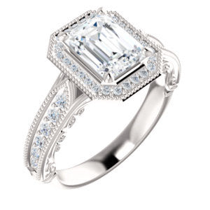 Cubic Zirconia Engagement Ring- The Zöe (Customizable Vintage Radiant Cut Greek Goddess Design)