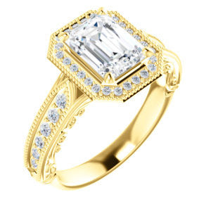 Cubic Zirconia Engagement Ring- The Zöe (Customizable Vintage Radiant Cut Greek Goddess Design)