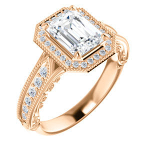 Cubic Zirconia Engagement Ring- The Zöe (Customizable Vintage Radiant Cut Greek Goddess Design)