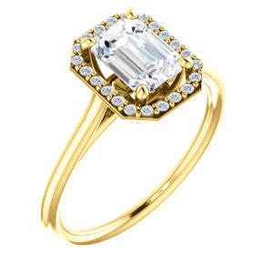 Cubic Zirconia Engagement Ring- The Patrice (Customizable Cathedral-Halo Radiant Cut with Thin Band)