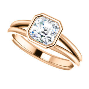 Cubic Zirconia Engagement Ring- The Shae (Customizable Asscher Cut Split-Band Solitaire)