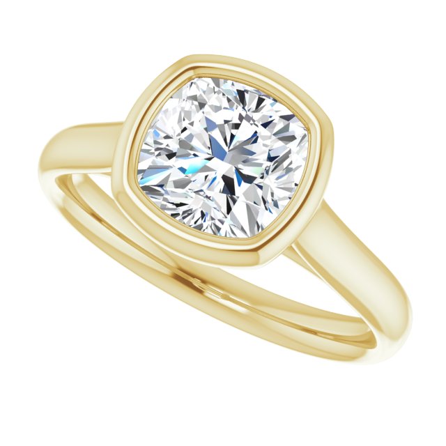 Cubic Zirconia Engagement Ring- The Gemma (Customizable Cathedral-Bezel Cushion Cut Solitaire)