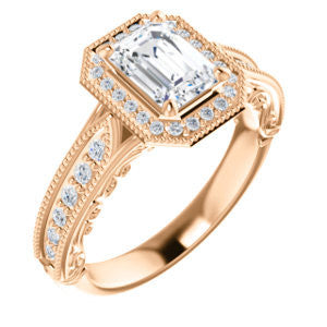 Cubic Zirconia Engagement Ring- The Zöe (Customizable Vintage Radiant Cut Greek Goddess Design)