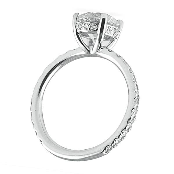 Cubic Zirconia Engagement Ring- The Ashlyn (Round Cut with Enhanced Basket and Thin band)