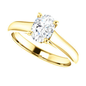 Cubic Zirconia Engagement Ring- The Tawanda (Customizable Oval Cut Cathedral Setting with Peekaboo Accents)