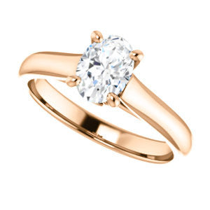 Cubic Zirconia Engagement Ring- The Tawanda (Customizable Oval Cut Cathedral Setting with Peekaboo Accents)