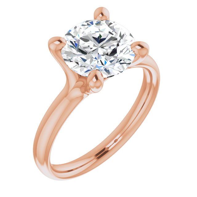 14K Rose Gold Customizable Round Cut Fabulous Solitaire