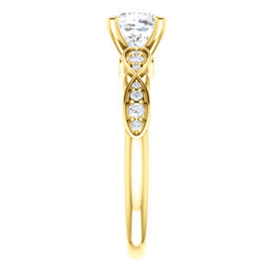Cubic Zirconia Engagement Ring- The Meryl (Customizable Cushion Cut Design featuring Pavé-Infinity Band and Peekaboo Accents)